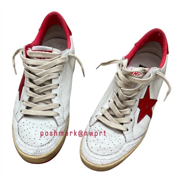 Golden Goose 🍓 Ball Star Ballstar Strawberry Red White Sneakers Shoes 37 7 - Picture 4 of 15